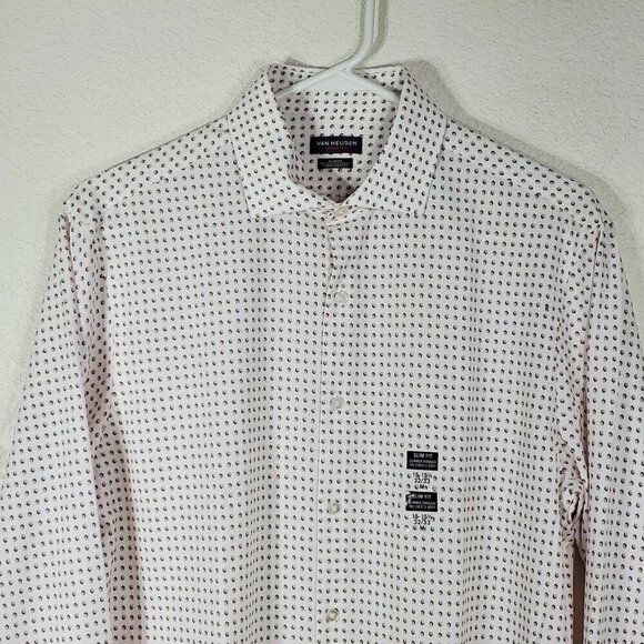 Van Heusen Mens Medium Shirt Traveler Slim Fit 4-Way Stretch 15-15.5 32/33 - Picture 9 of 9